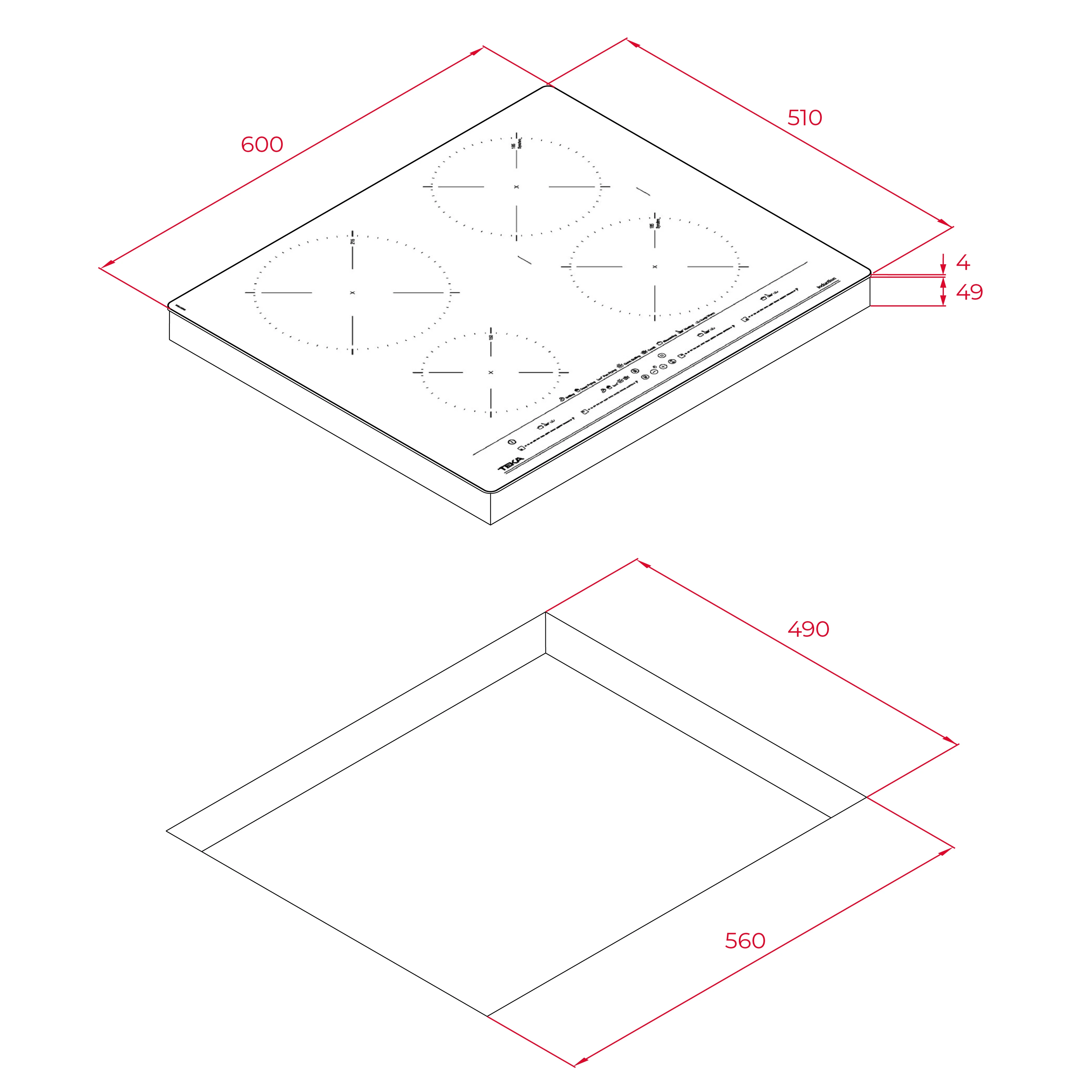 112500022-TekaIZC 64630 BK MST Siyah İndüksiyonlu Ocak