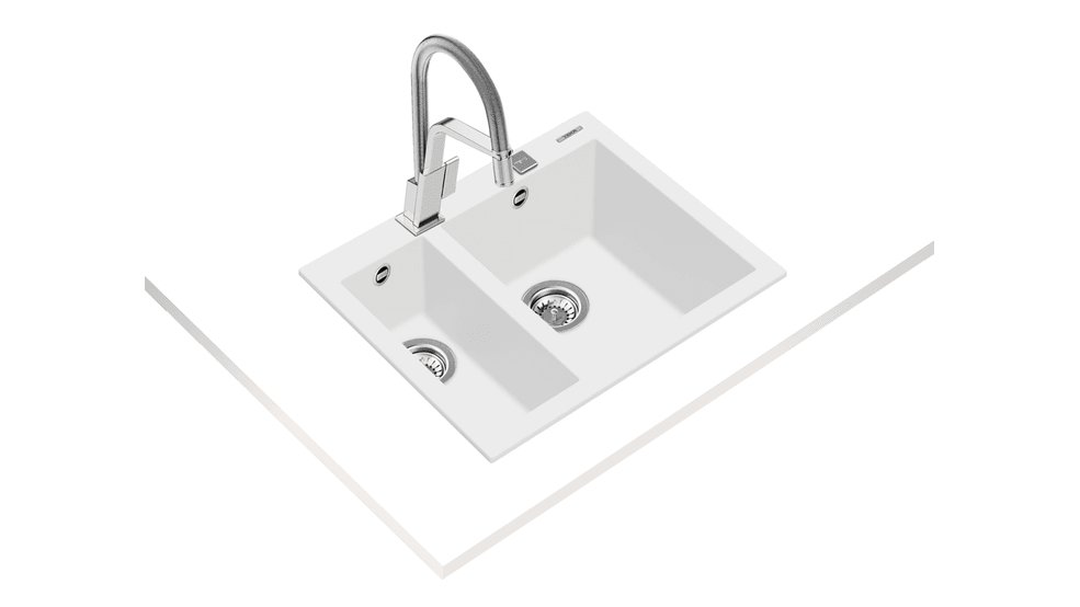 115260023-Teka Forsquare 590 Tg Arctic White Granit Eviye