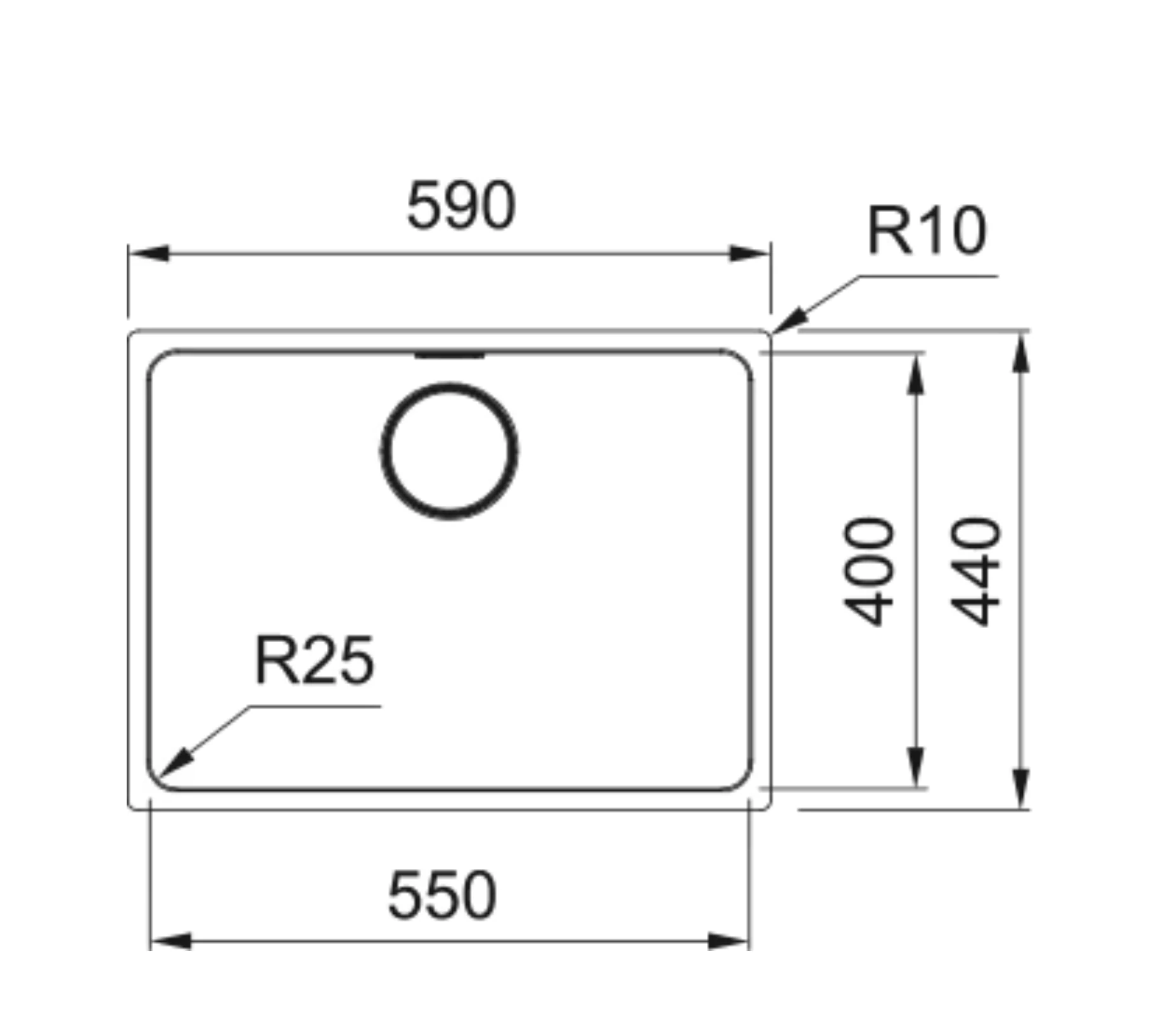 127.0655.173-Franke Mythos Myx 210-55 Çelik Eviye