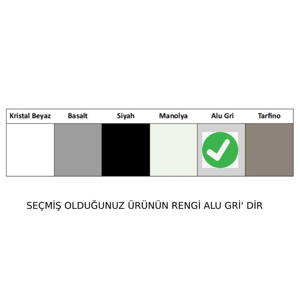 344160-Nuevo Sonas 8 S Sağ Damlalıklı Alu Gri Seramik Eviye