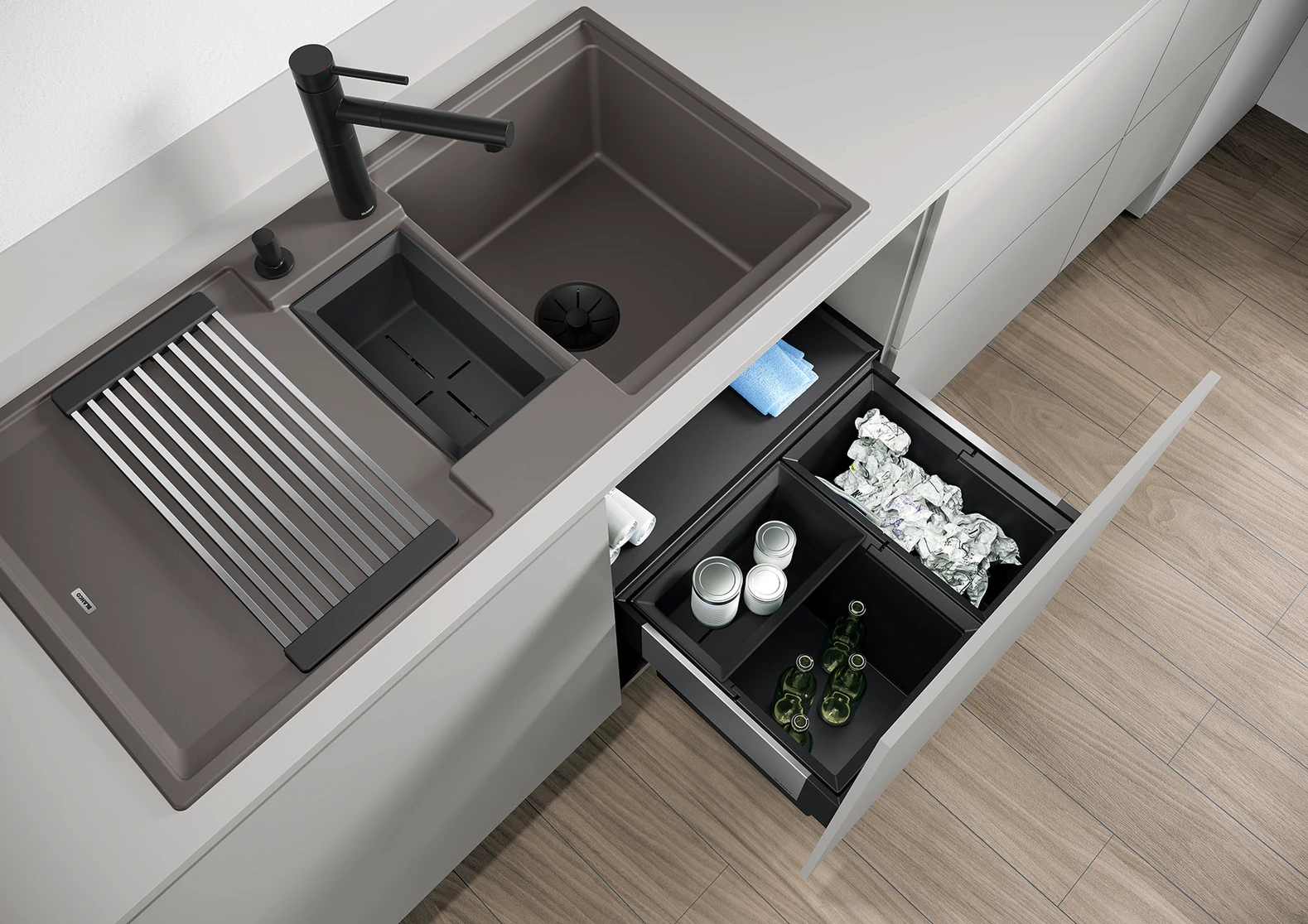 527608-Blanco Adıra 6 S Kahve Granit Eviye