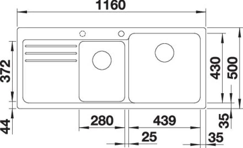 527315-Blanco Naya 8 S Sol Damlalıklı Granit Eviye Volcano Gri