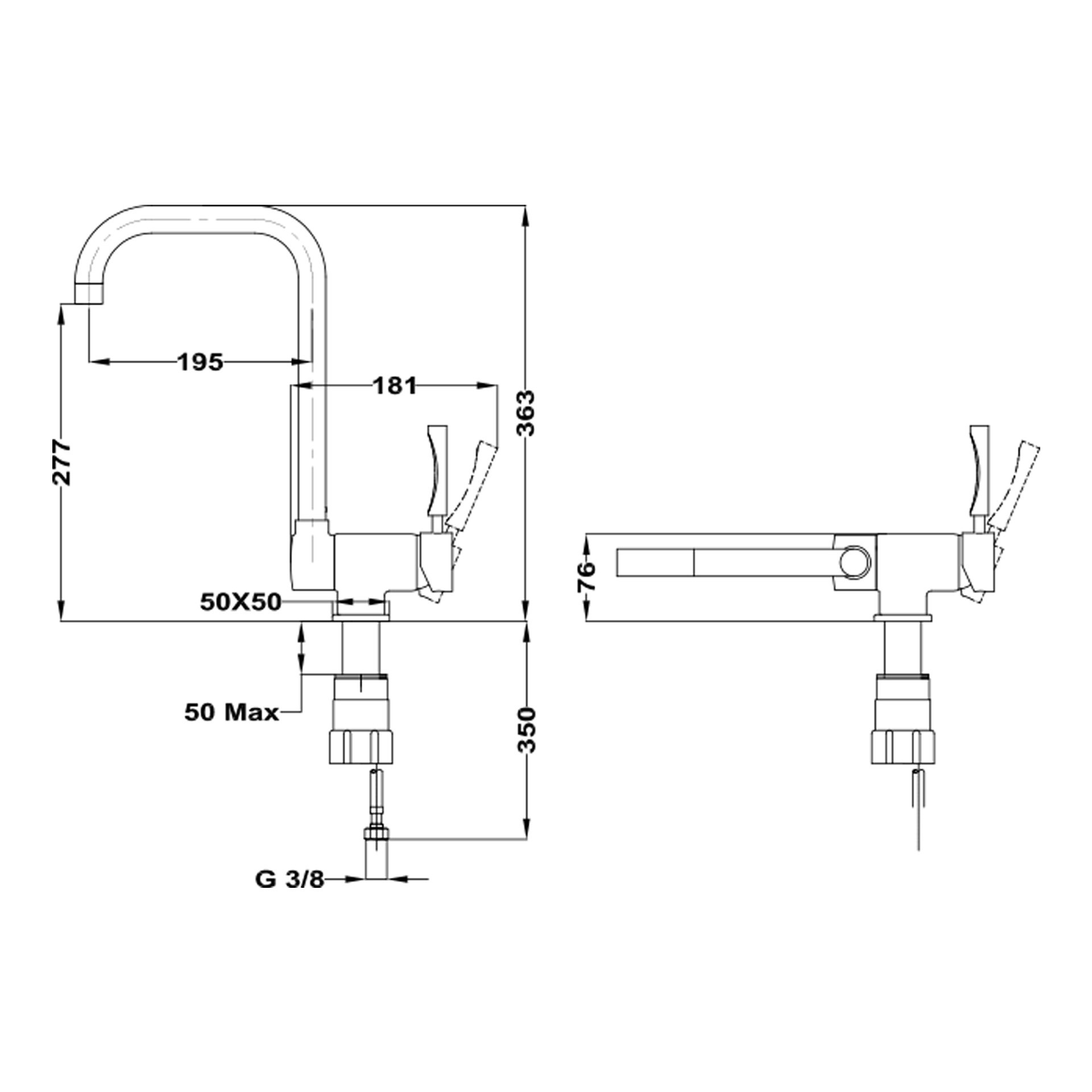 116030000-Teka Mtp 984 Krom Pencere Önü Armatür