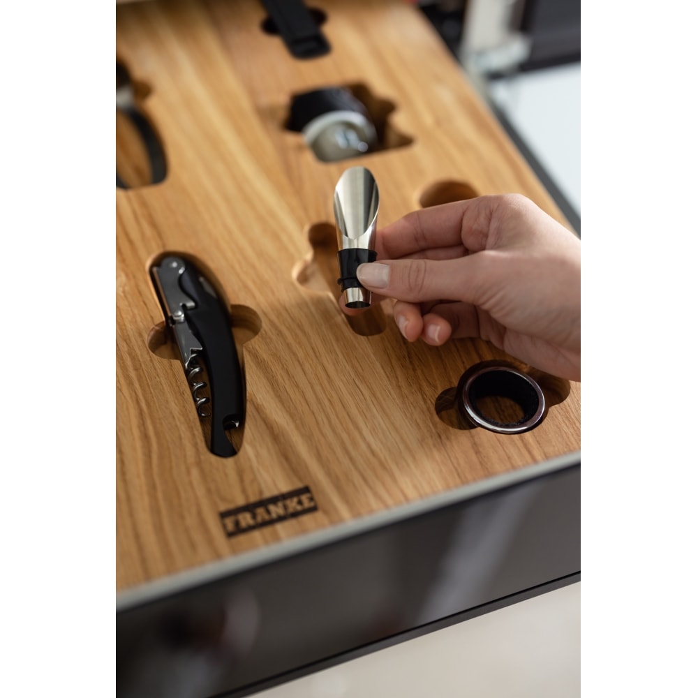 131.0691.006-Franke Fmy 14 Wcrd Xs Black+İnox Frame Şaraplik Aksesuar Çekmecesi Siyah + İnox