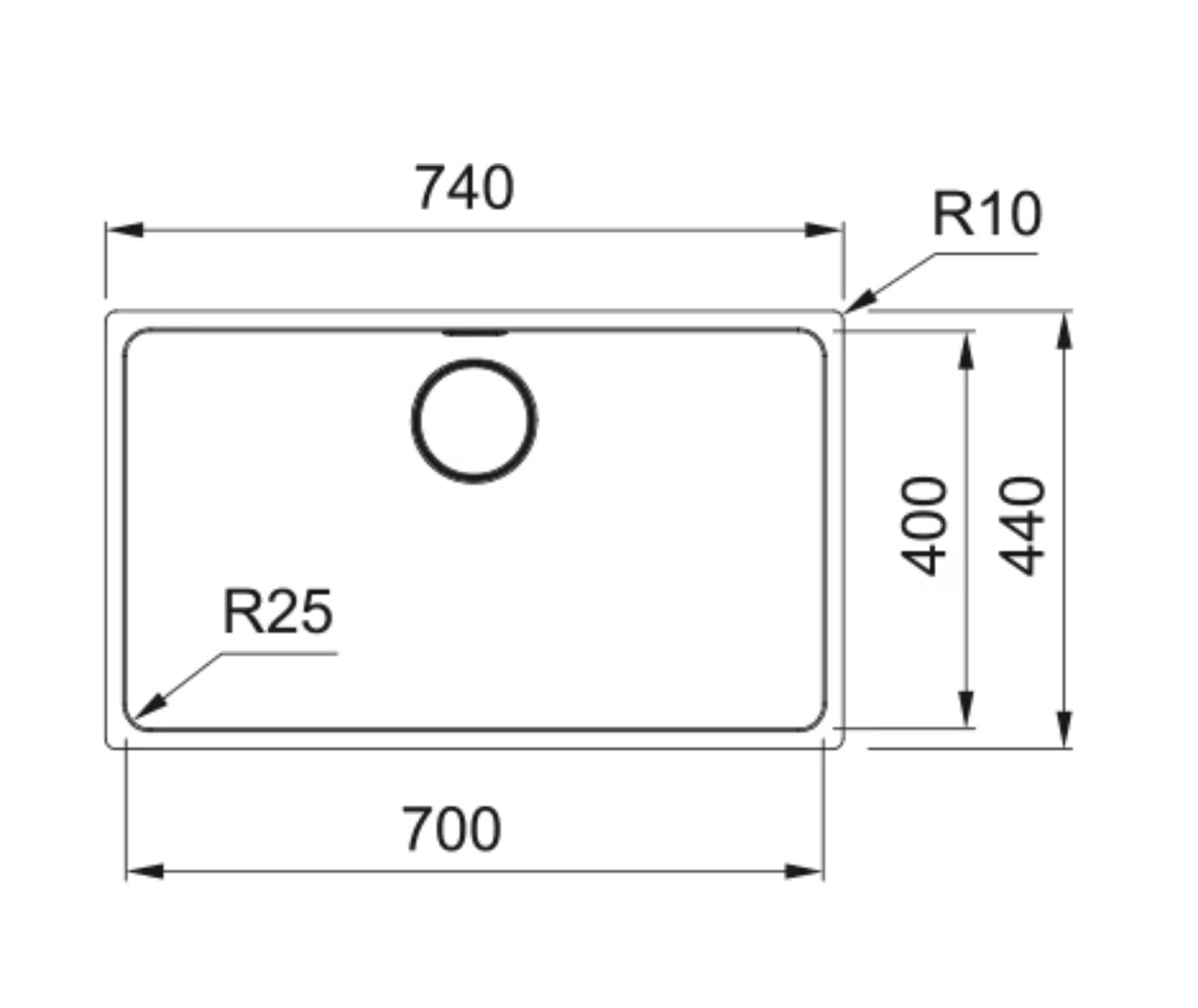 127.0655.174-Franke Mythos Myx 210-70 Çelik Eviye