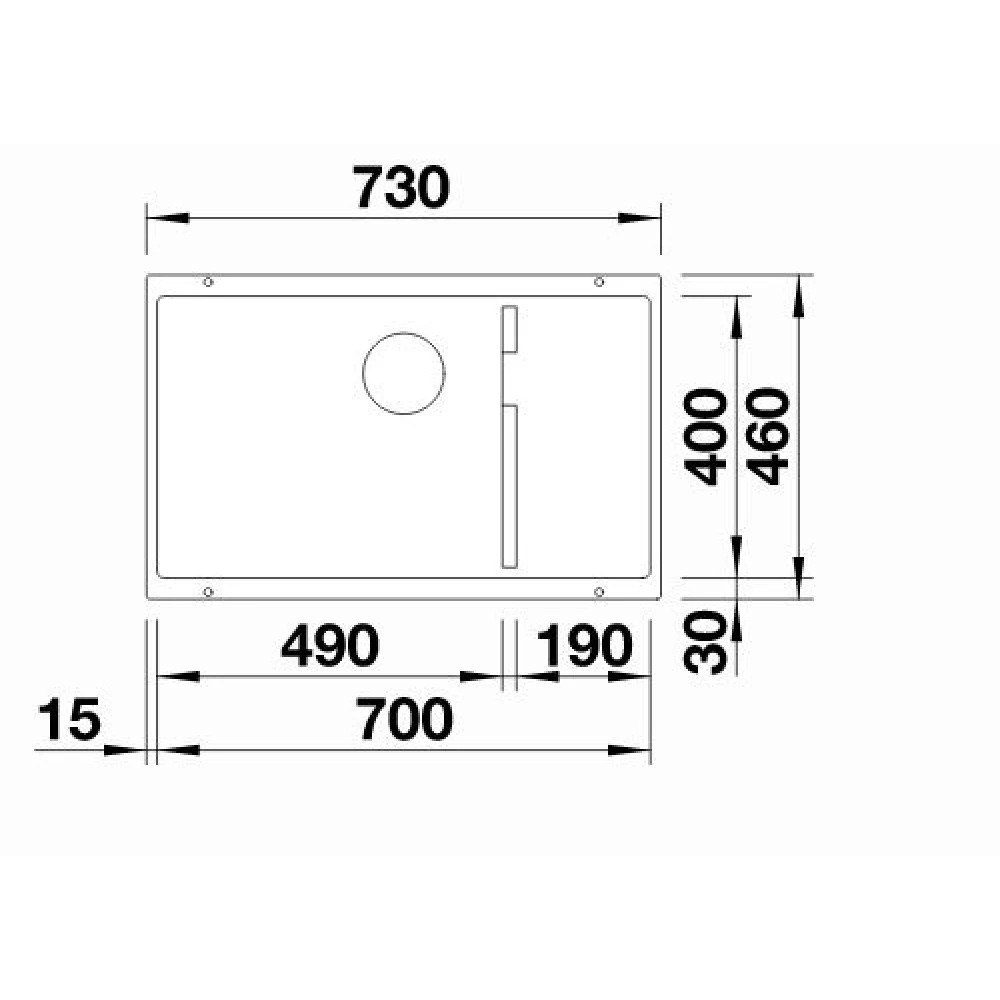 523452-Blanco Subline 700 -U Level Granit Eviye Antrasit