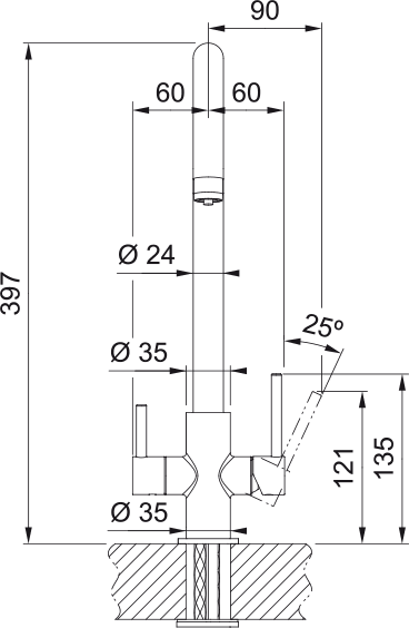 160.0702.660 - Franke Lina Clear Water Krom Arıtmalı Armatür