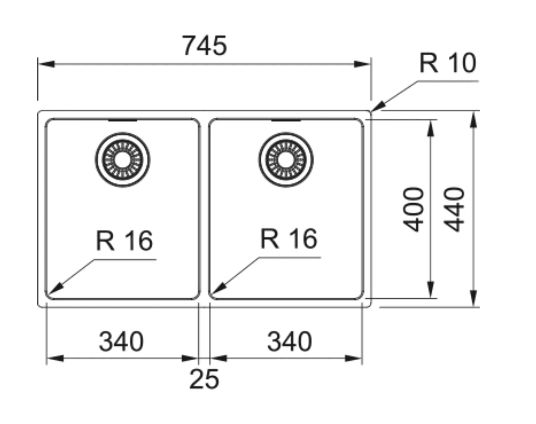 122.0654.856-Franke Maris MRX 120-34-34 Çelik Eviye