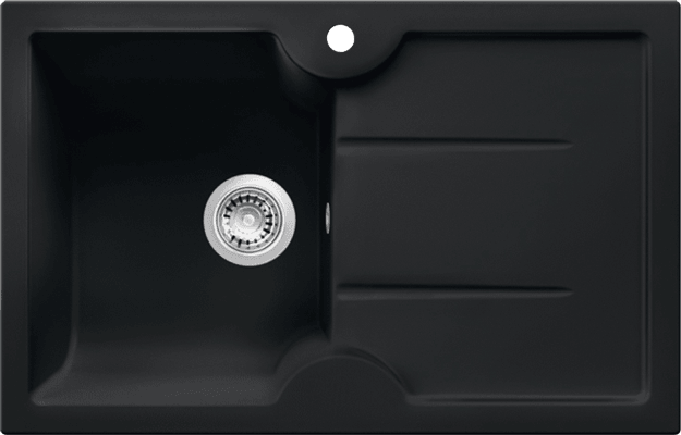 324157-Nuevo Sonas 45 S Sağ Damlalık Siyah Seramik Eviye