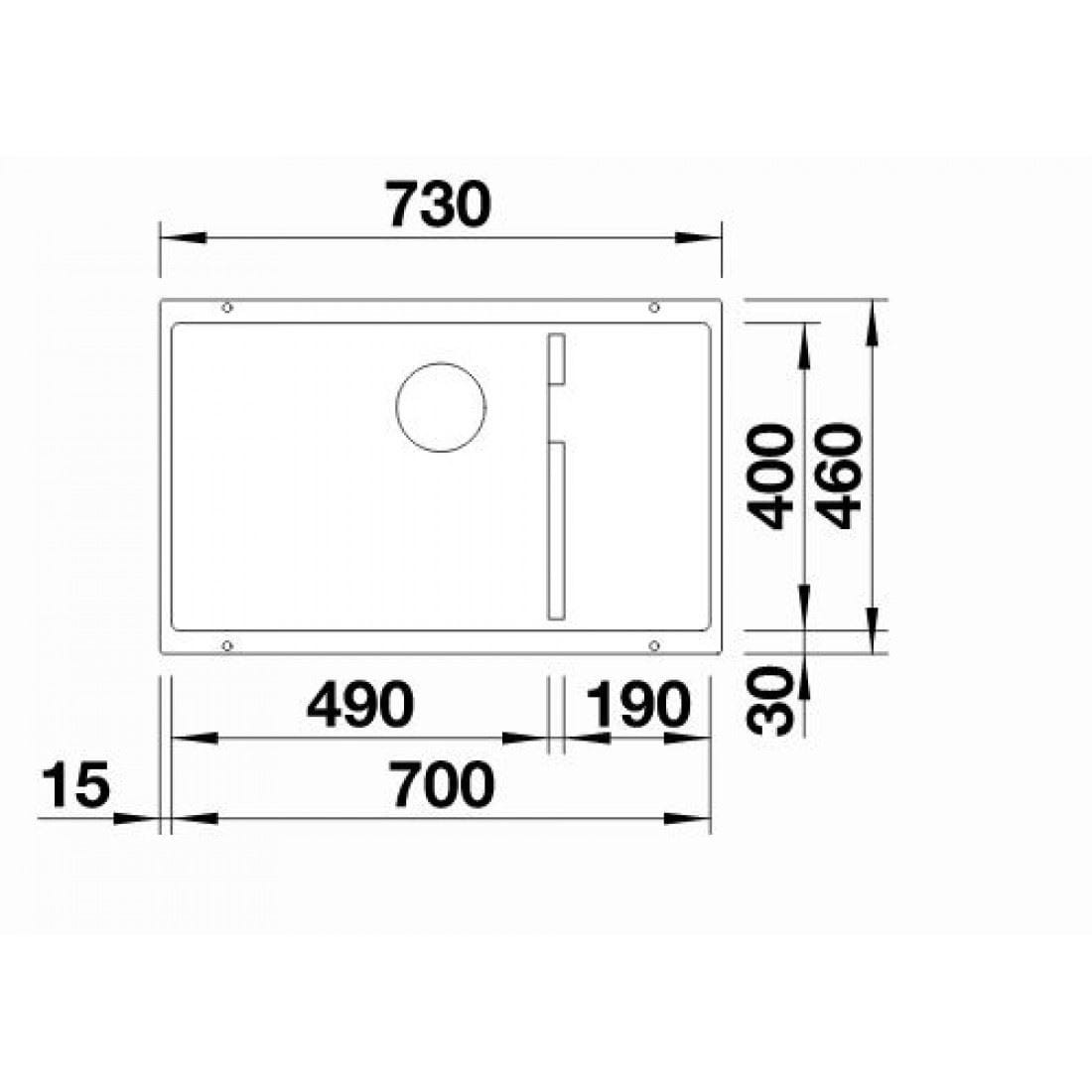 523453-Blanco Subline 700 -U Level Granit Eviye Kaya Gri