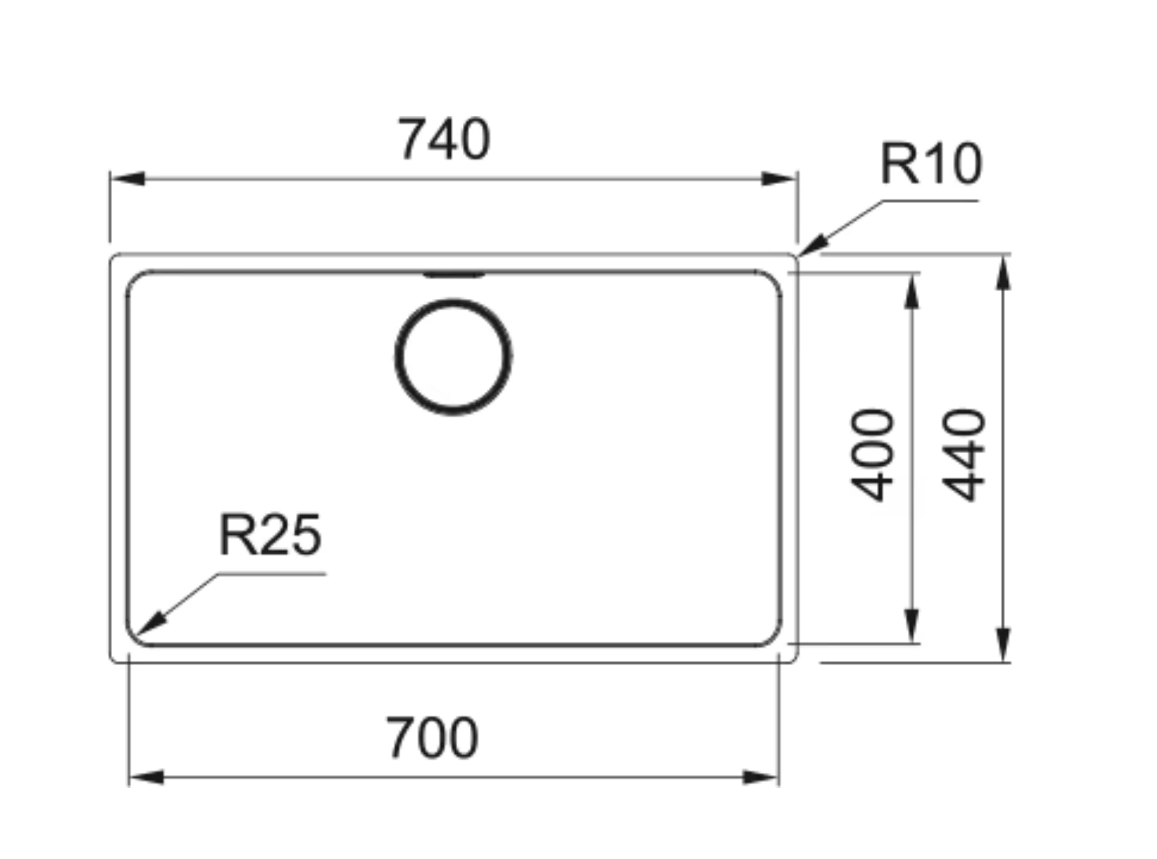 122.0654.859-Franke Mythos MYX 110-70 Çelik Eviye