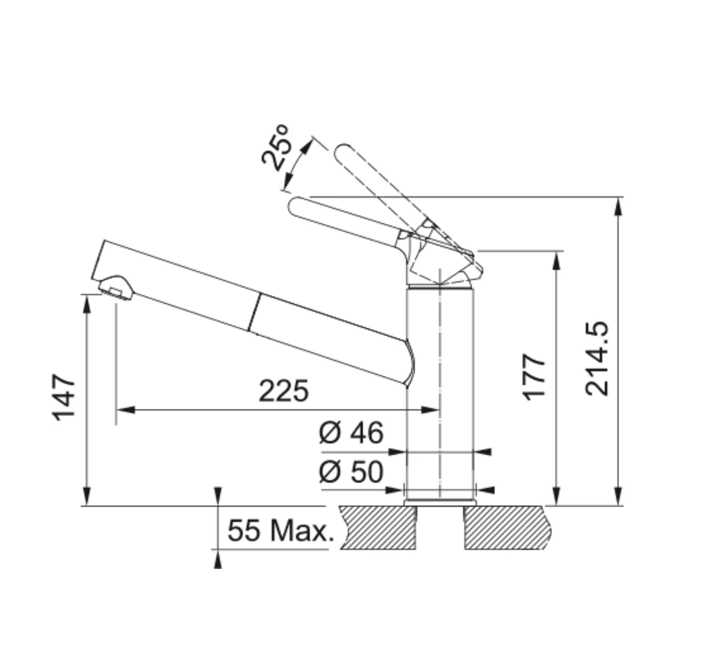 115.0623.059-Franke Orbit Doccia Sahara Armatür