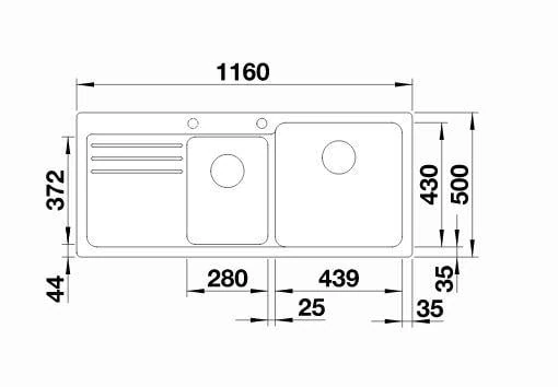 519654-Blanco Naya 8 S Sağ Damlalıklı Granit Eviye Antracıte