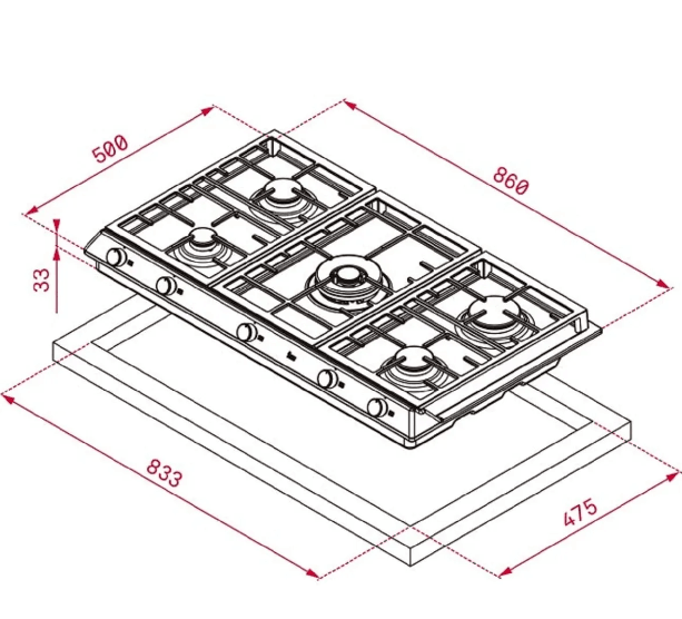 112610038-Teka EX 90.1 5G AI AL DR CI NTB (E4) Inox Ocak