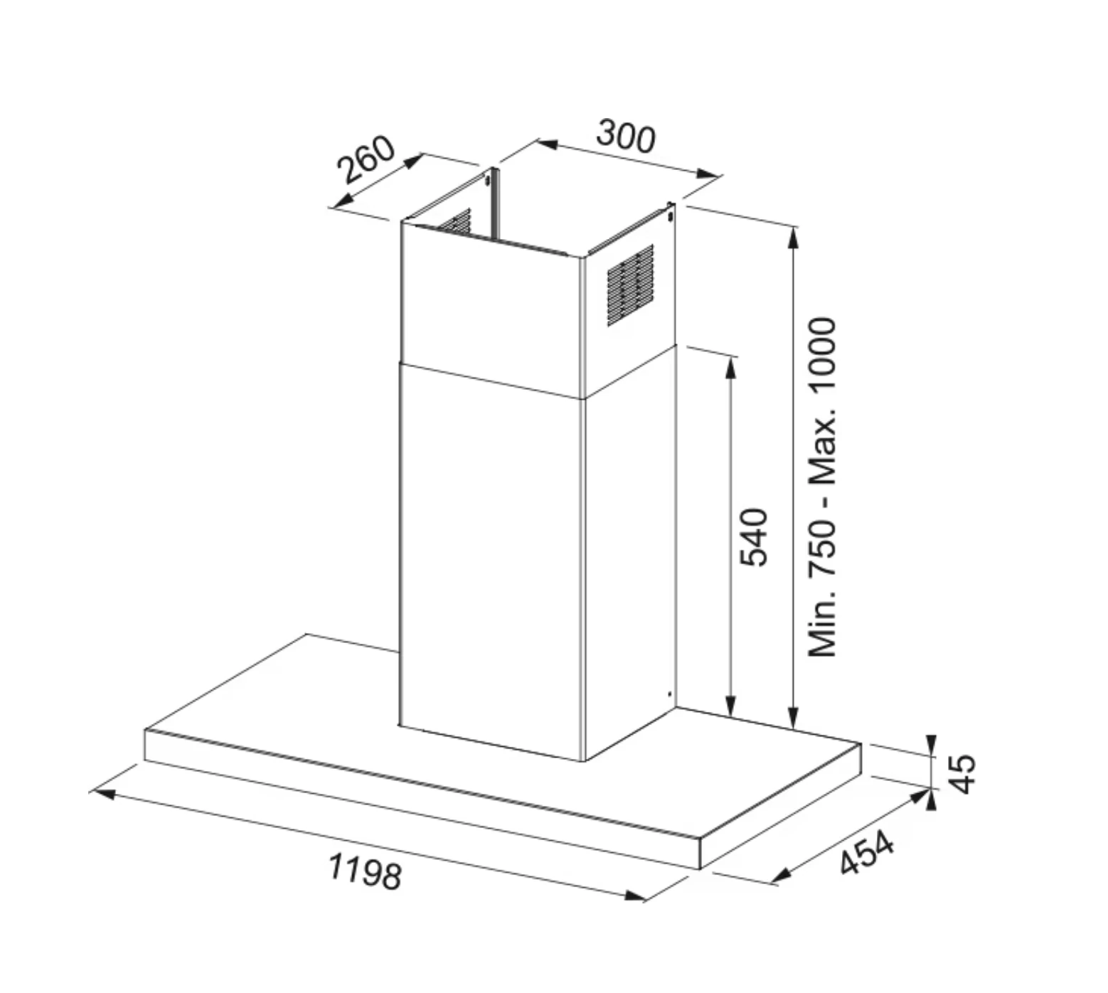 325.0657.265-Franke Ftln H45 X/Bk A 120 Davlumbaz