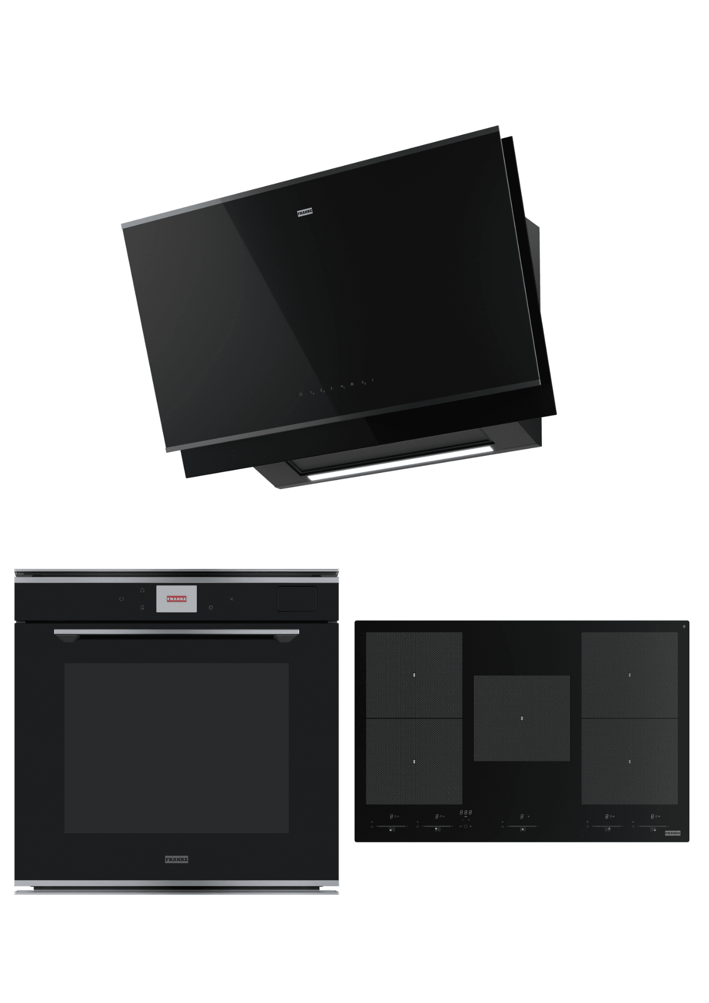 Franke Mythos Steam Black 3'Lü Ankastre Set