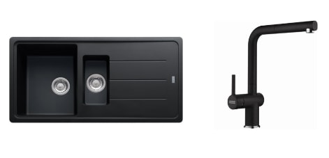FRANKE BASİS BFG 651 NERO EVİYE+ ACTİVE PLUS DOCCIA NERO ARMATÜR SET
