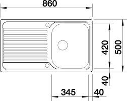 511942-Blanco Tıpo 45 S Tek Göz Damlalıklı Inox Eviye