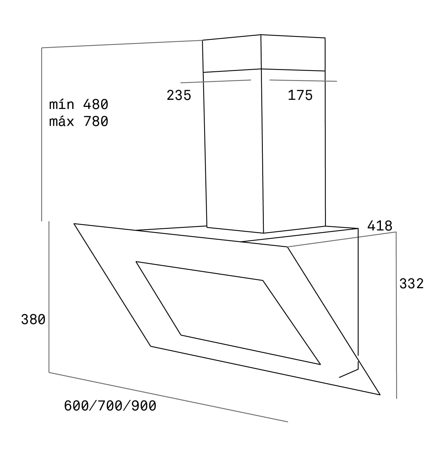 40495002-Teka TVT 90 Siyah Davlumbaz