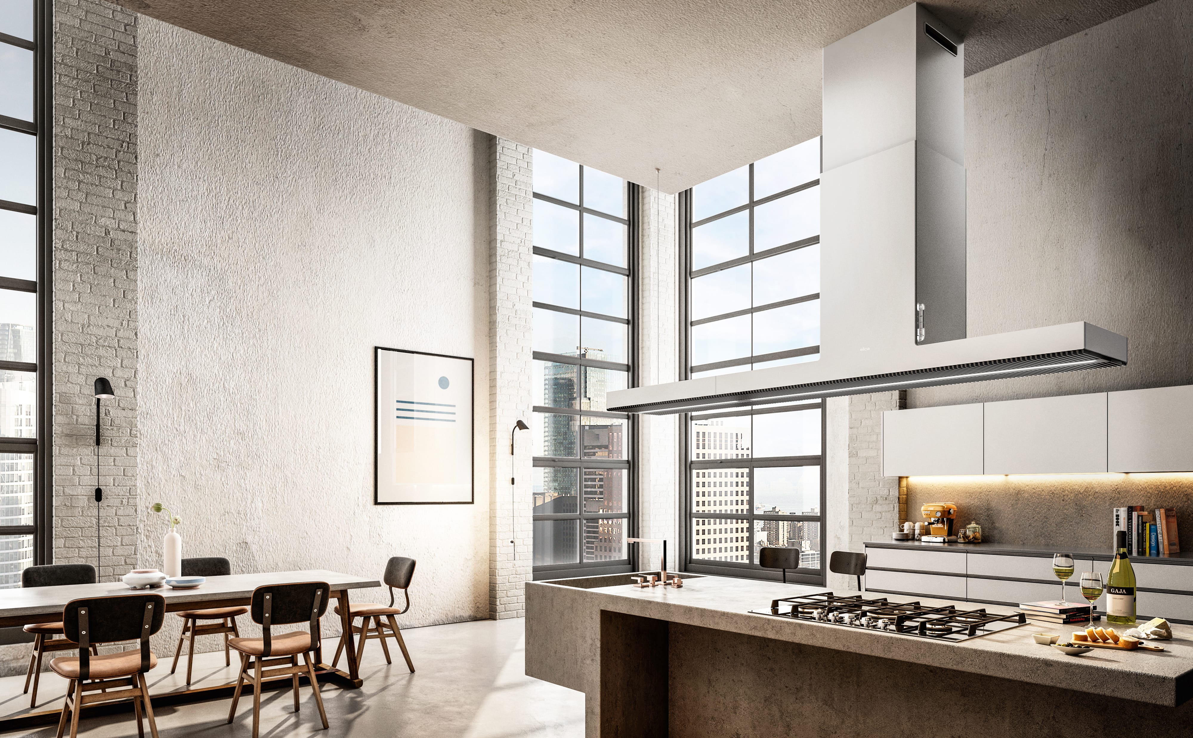 PRF0146291-Elica Ada Tipi Davlumbaz Haıku Island Wh/A/180 Cm Beyaz