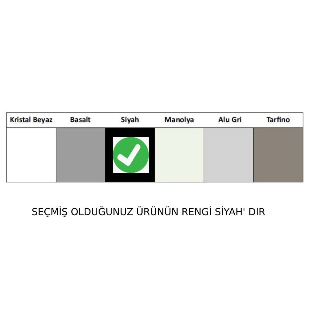 324157-Nuevo Sonas 45 S Sağ Damlalık Siyah Seramik Eviye