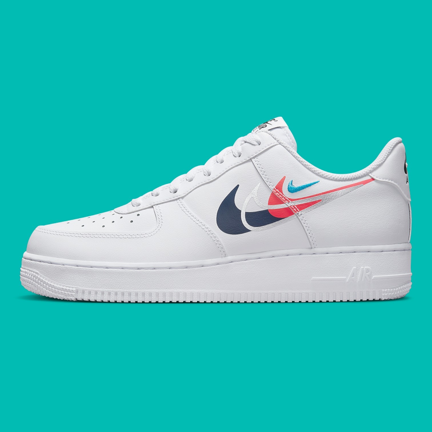 Nike Air Force 1 Low '07 Quadruple Swoosh White Navy Crimson