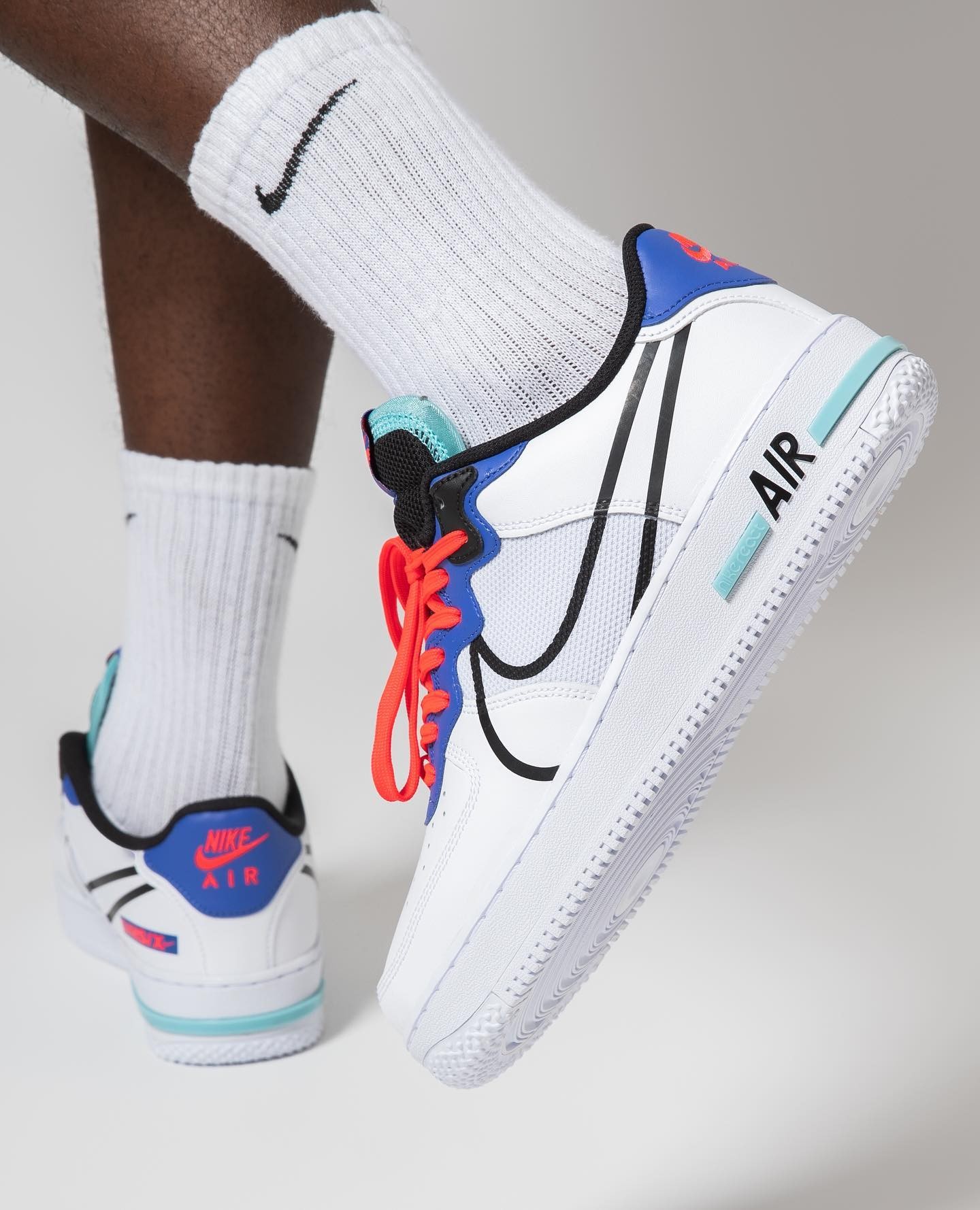 Nike Air Force 1 React Astronomy Blue Laser Crimson