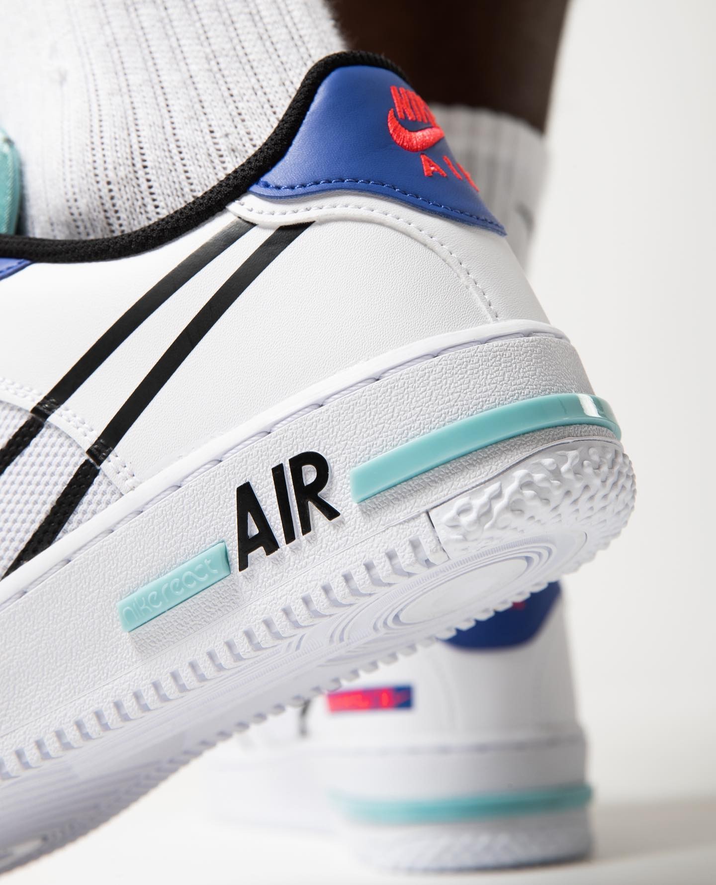 Nike Air Force 1 React Astronomy Blue Laser Crimson