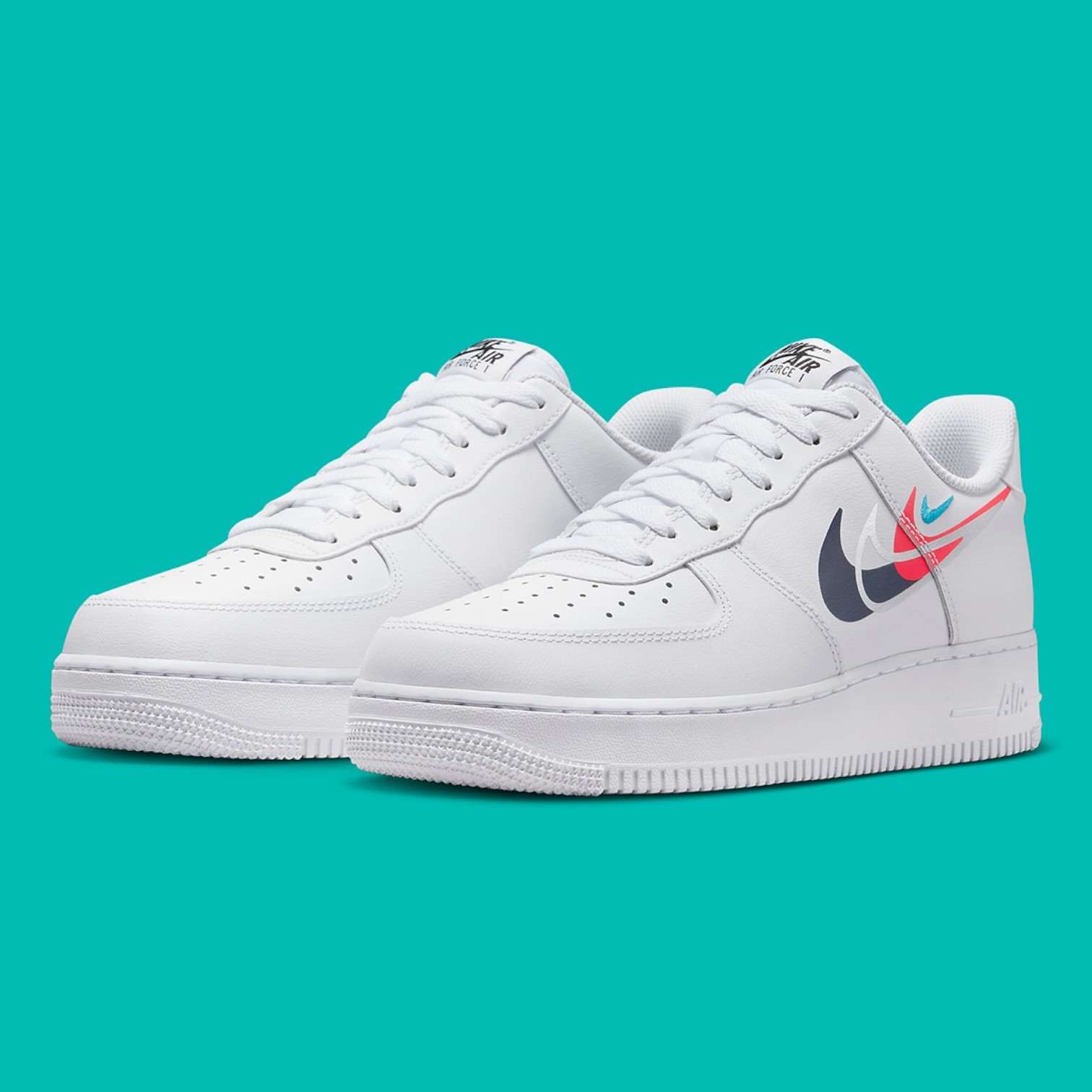 Nike Air Force 1 Low '07 Quadruple Swoosh White Navy Crimson