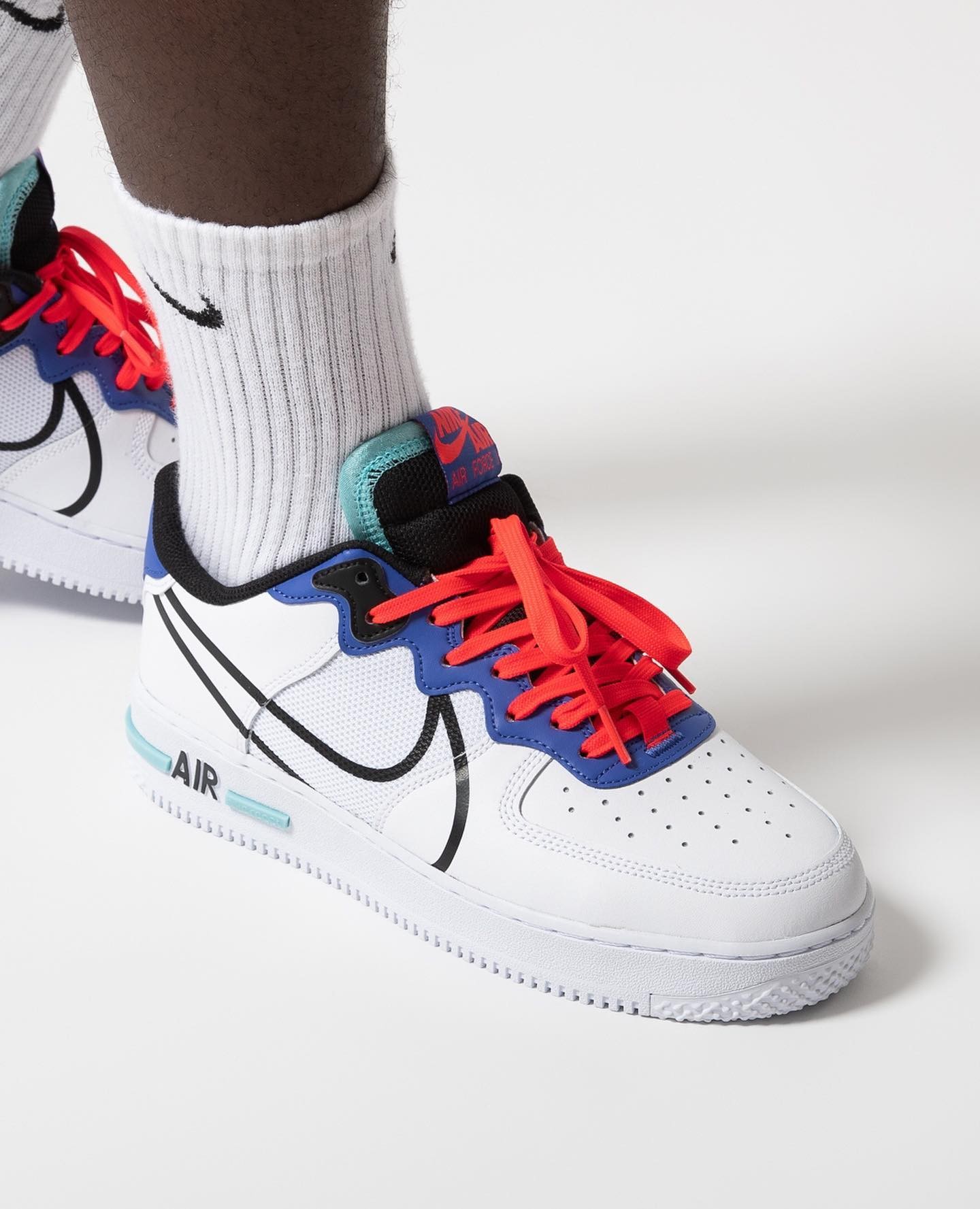 Nike Air Force 1 React Astronomy Blue Laser Crimson