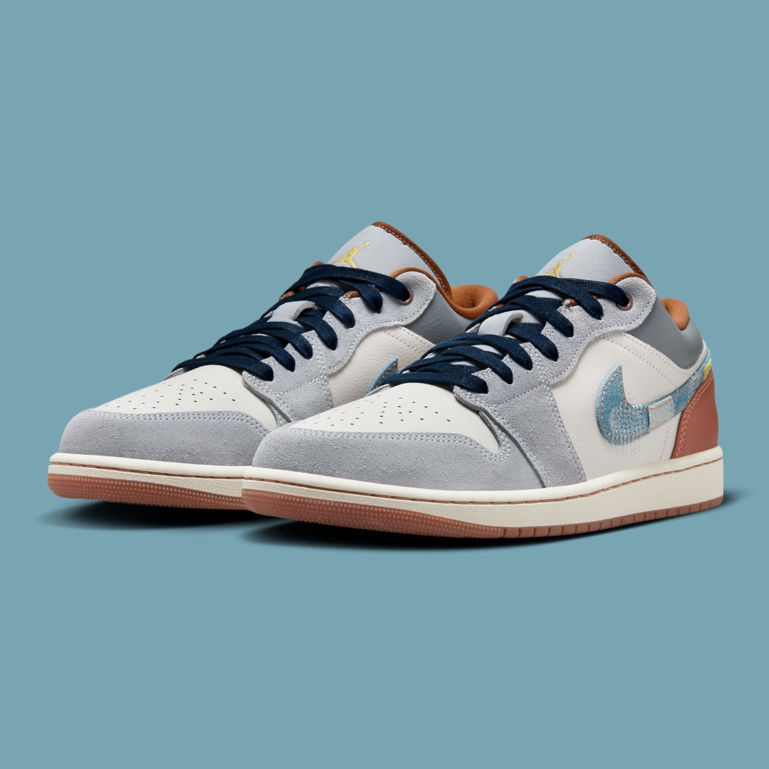 Nike Air Jordan 1 Low SE Phantom Repaired Denim Swoosh