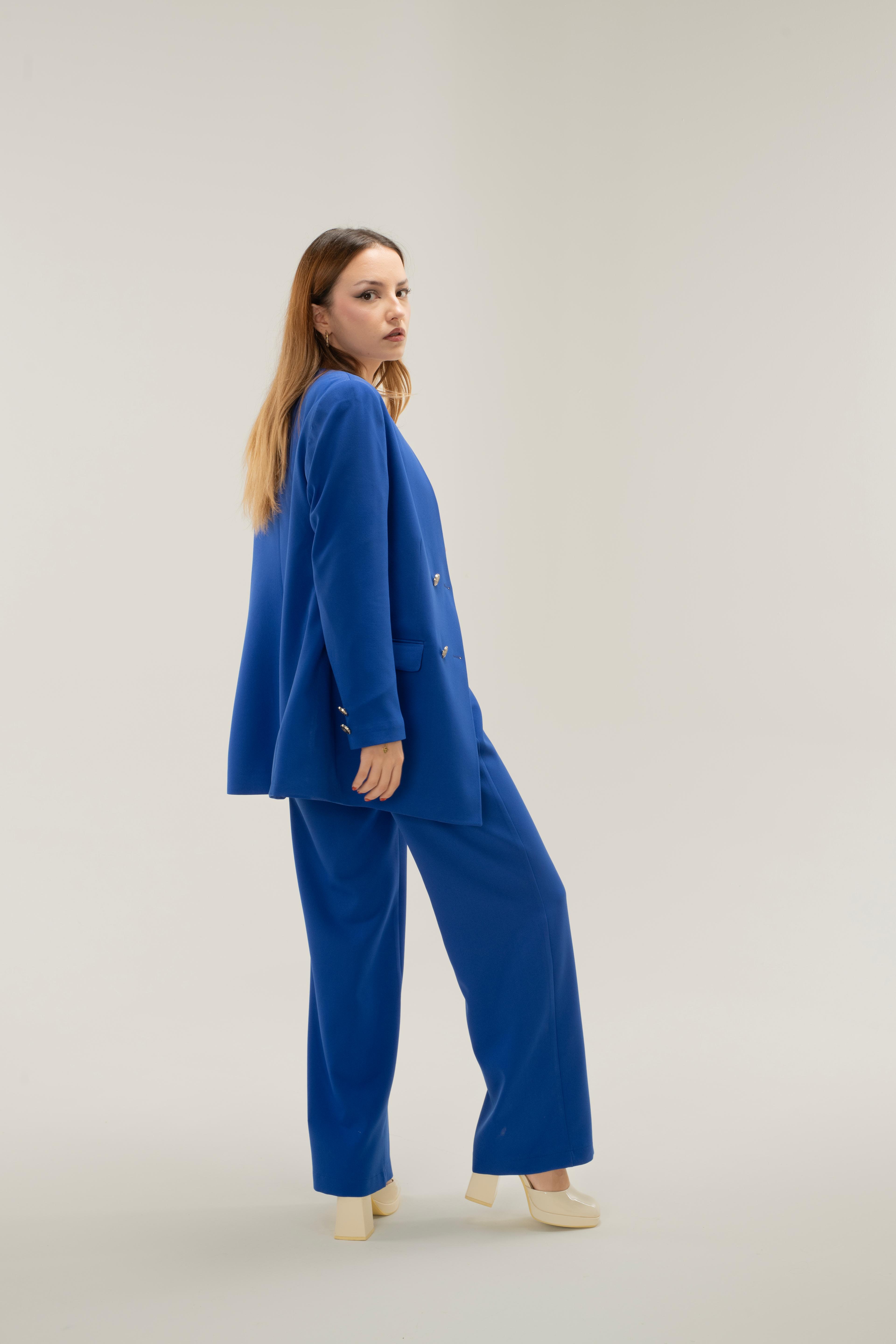 Tek Yaka Blazer Ceket-Pantolon Alt-Üst Takım Exclusive - saks
