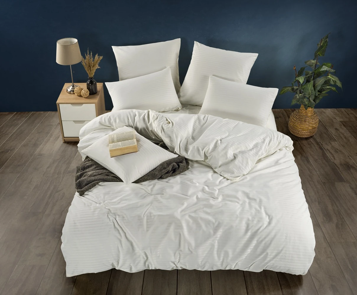 SERWANT HOME EVORA İKİ NƏFƏRLİK SATEN YATAQ DƏSTİ KREM