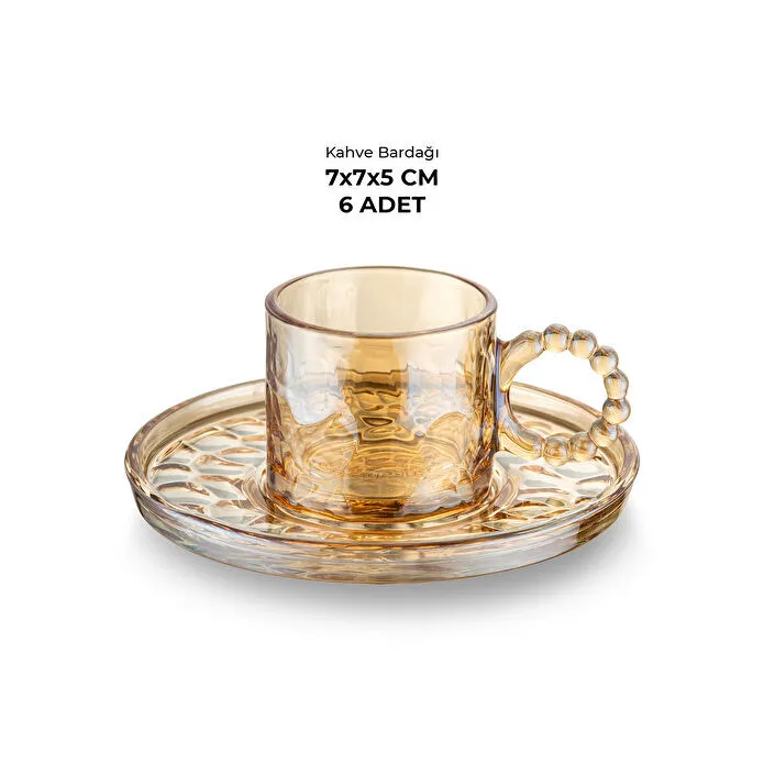 Emsan Çifte Kavrulmus 100 ml 6-Lı Qəhvə Fincanı Amber