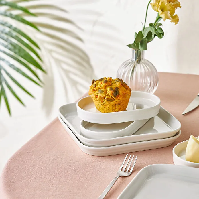 EMSAN Yeni Misra Ağ Rəngli Səhər Yeməyi Dəsti 12 parça, 6 nəfərlik