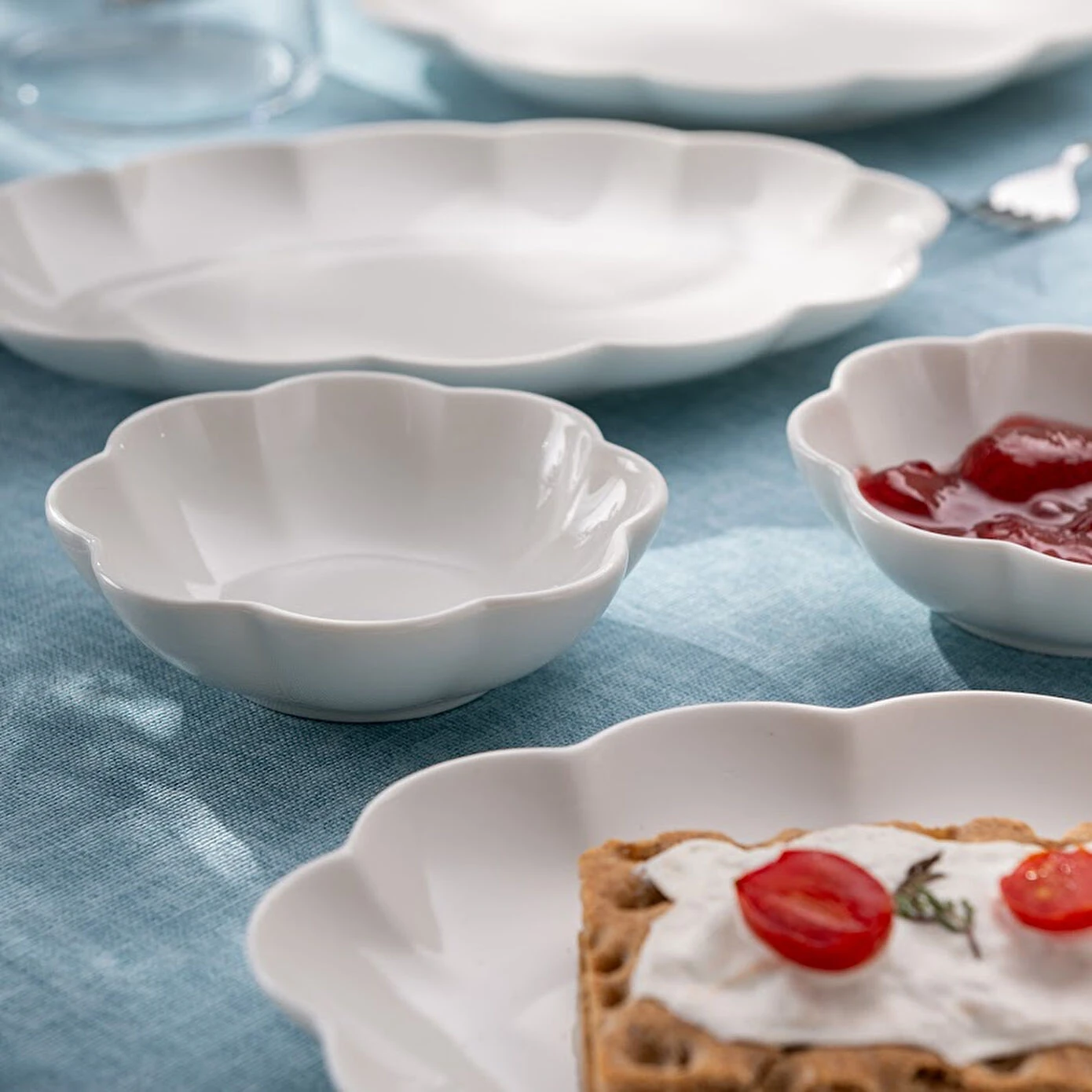 Emsan Gonca 14 Parça Səhər Yeməyi Dəsti , Bəyaz