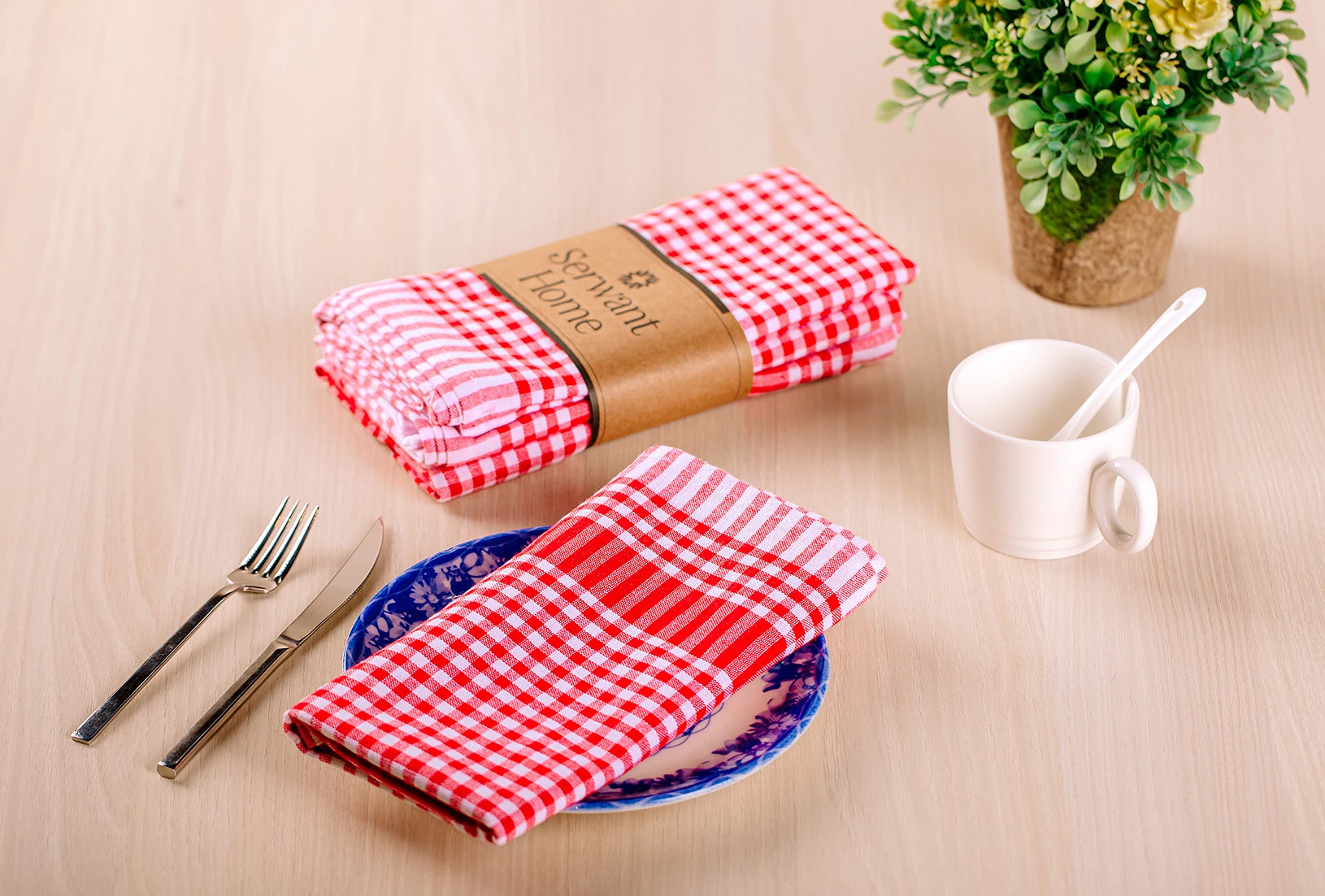 SERWANT HOME DAILY 5LI MUTFAK ÇAY DƏSMALI 45*65 QIRMIZI