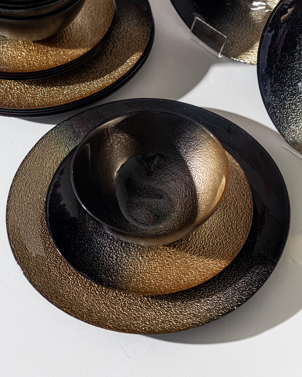 Serwant Sama 18 Parça Yemək Dəsti – Qızılı Keçidli