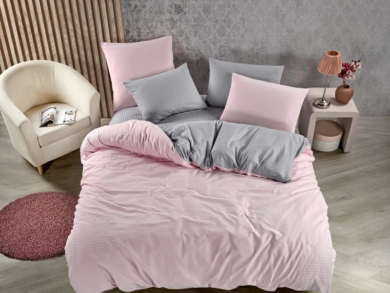 SERWANT HOME EVORA İKİ NƏFƏRLİK SATEN YATAQ DƏSTİ PEMBE