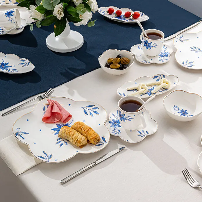 EMSAN Intense Blue Səhər Yeməyi Dəsti – Göy Tonlarda 32 parça, 6 nəfərlik