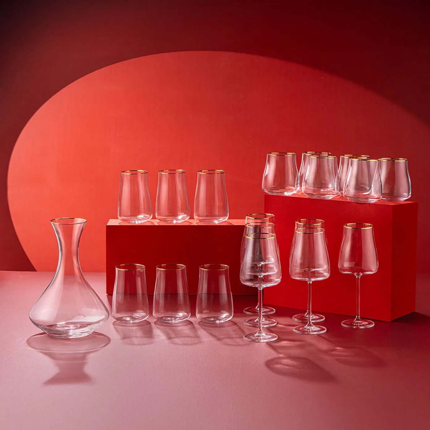 Emsan Brilliante 19 Parça Stəkan Dəsti, Qızılı