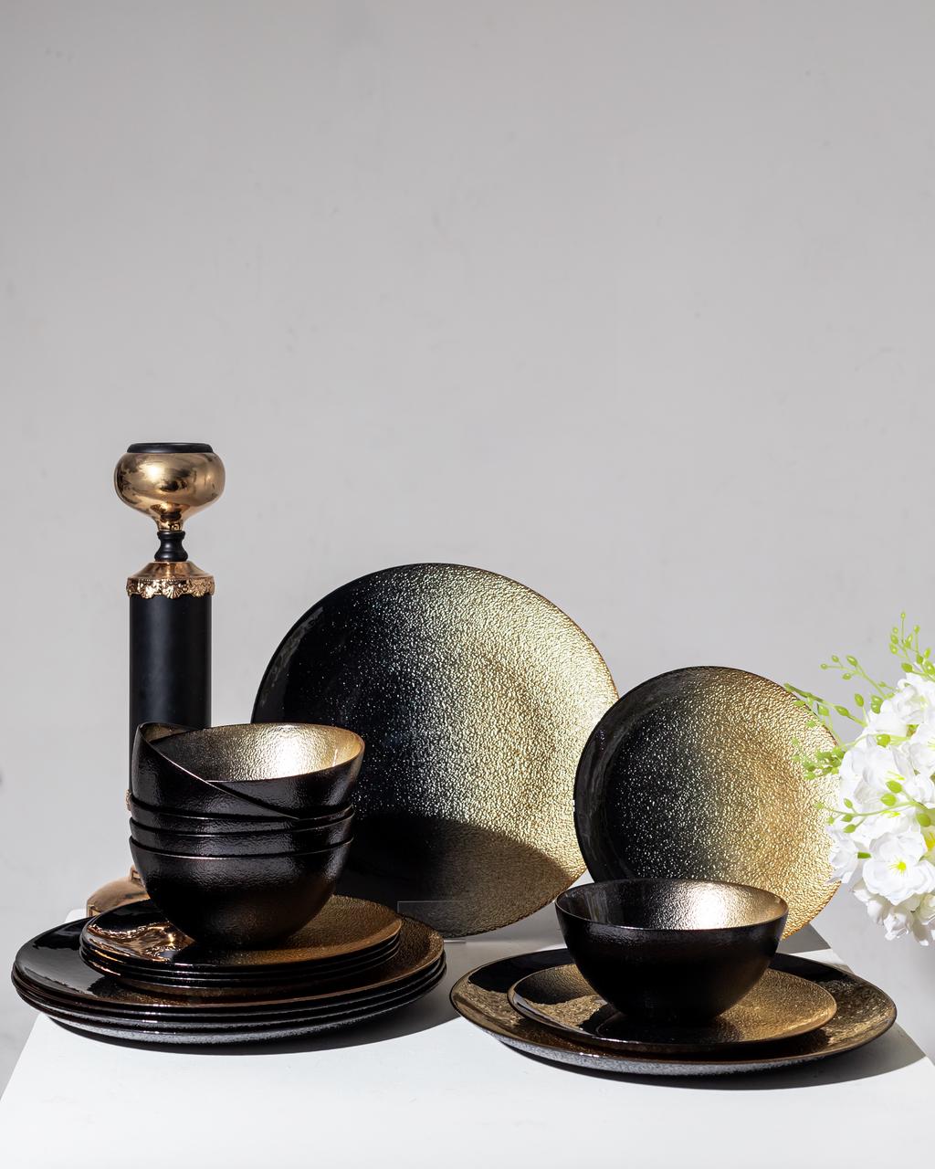 Serwant Sama 18 Parça Yemək Dəsti – Qızılı Keçidli