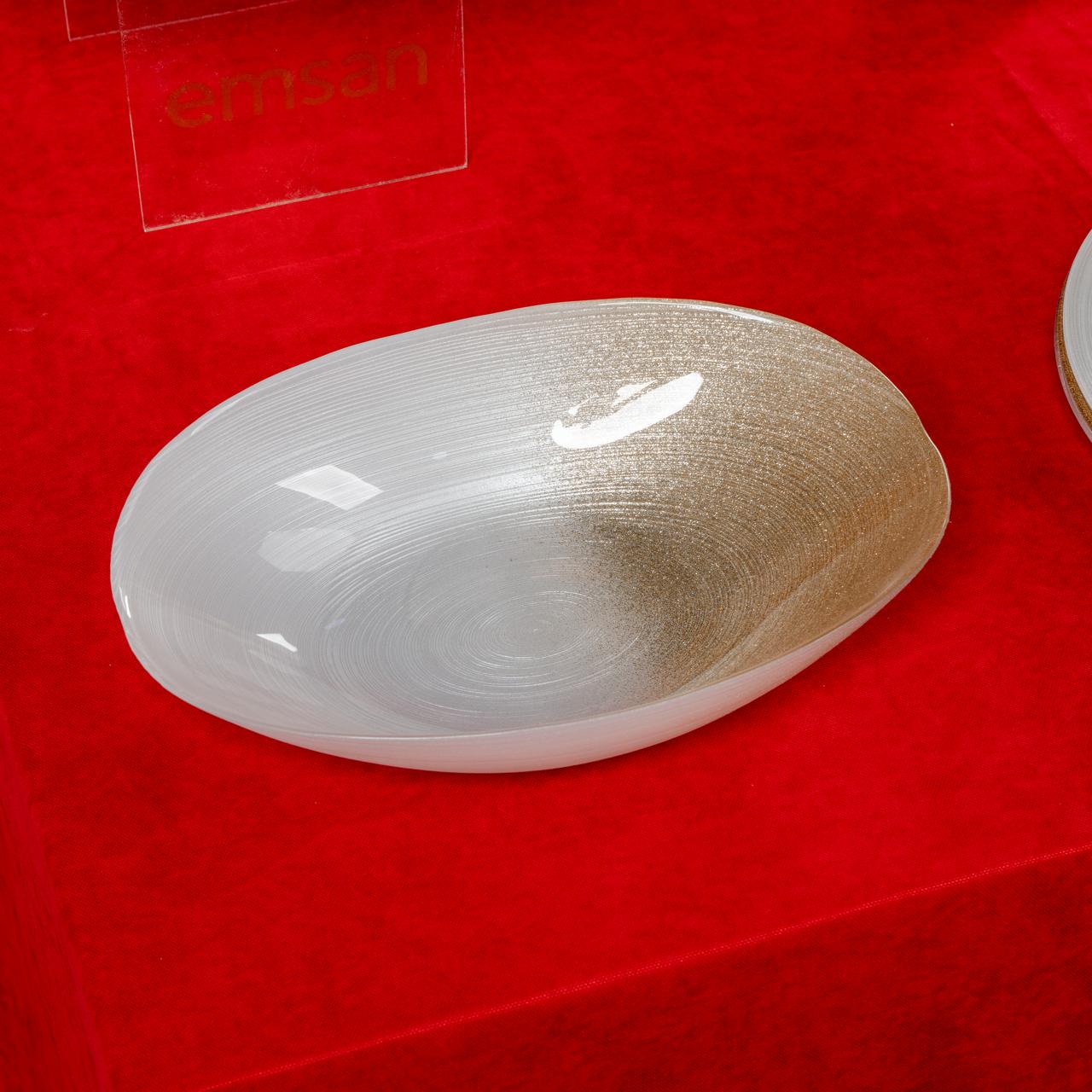 Serwant Ares 30 Sm Gondol Dekorativ Qab – Yarı Şəffaf Qızılı Örtüklü