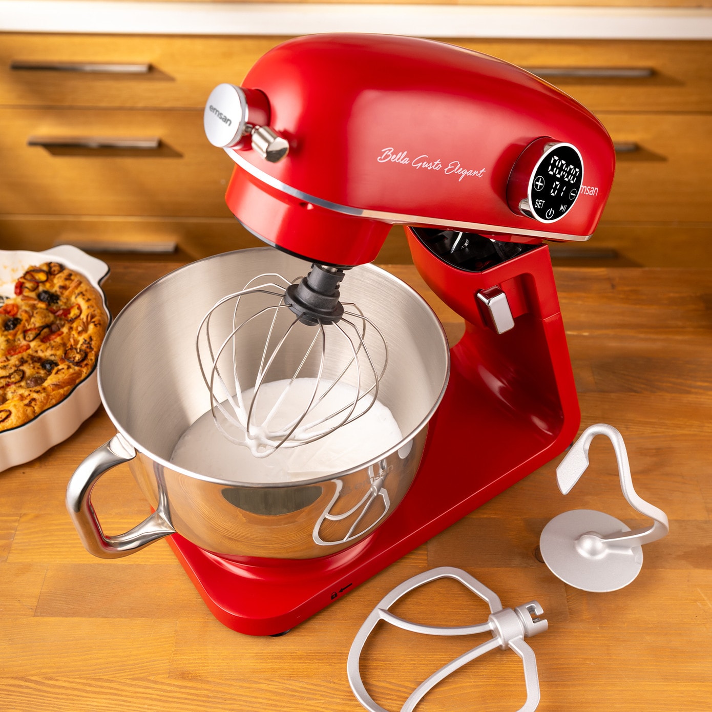 EMSAN BELLA GUSTO ELEGANT STAND MİKSER QIRMIZI