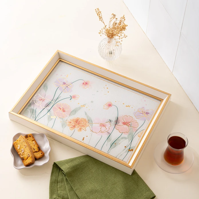 EMSAN FLORA TEPSI   30X42 CM, GOLD