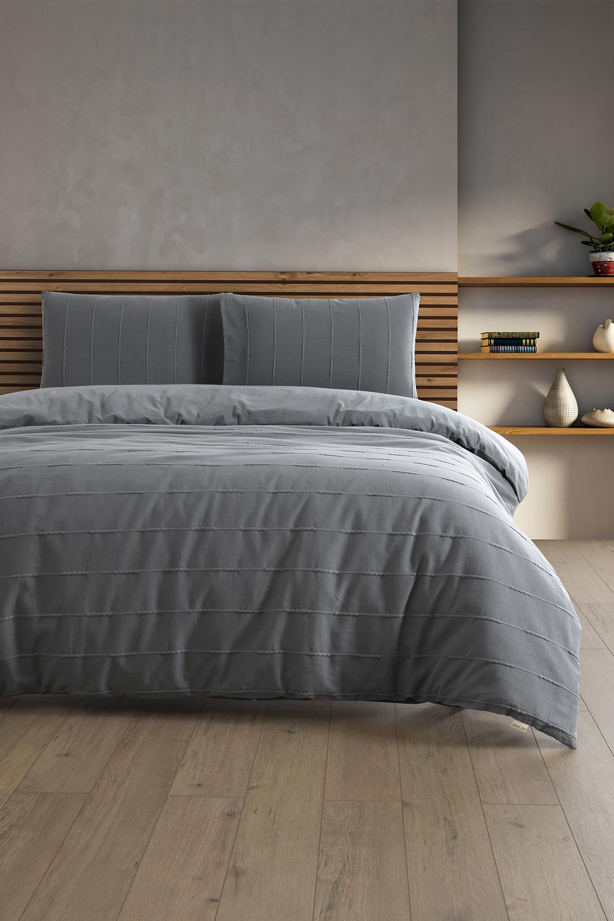 SERWANT HOME SƏDƏF YATAQ DƏSTİ İKİ NƏFƏRLİK ANTRASIT