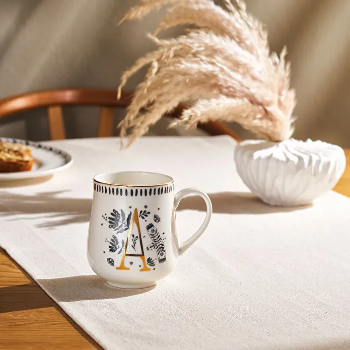 Emsan Artisan A Hərfi Yeni Bone Fincan 220 ml