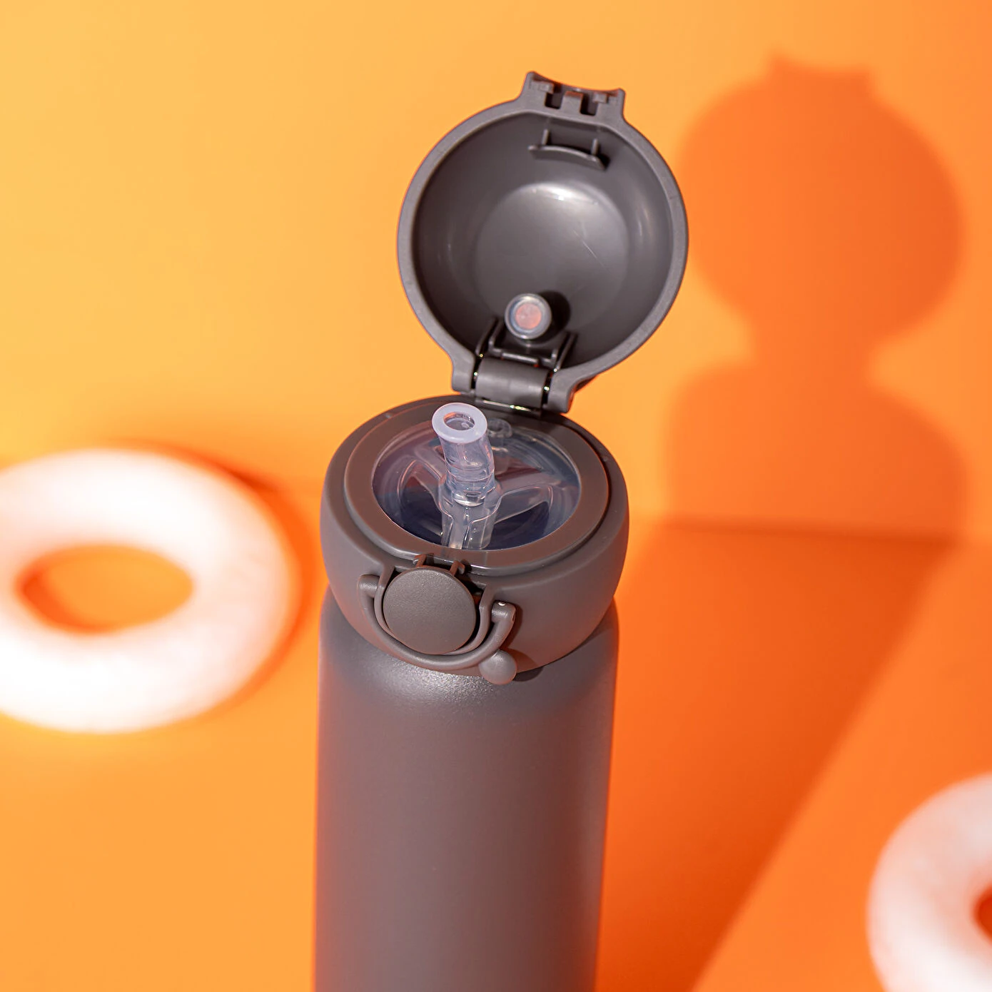 Emsan Terry Pipetli Polad Termos 500 Ml, Boz