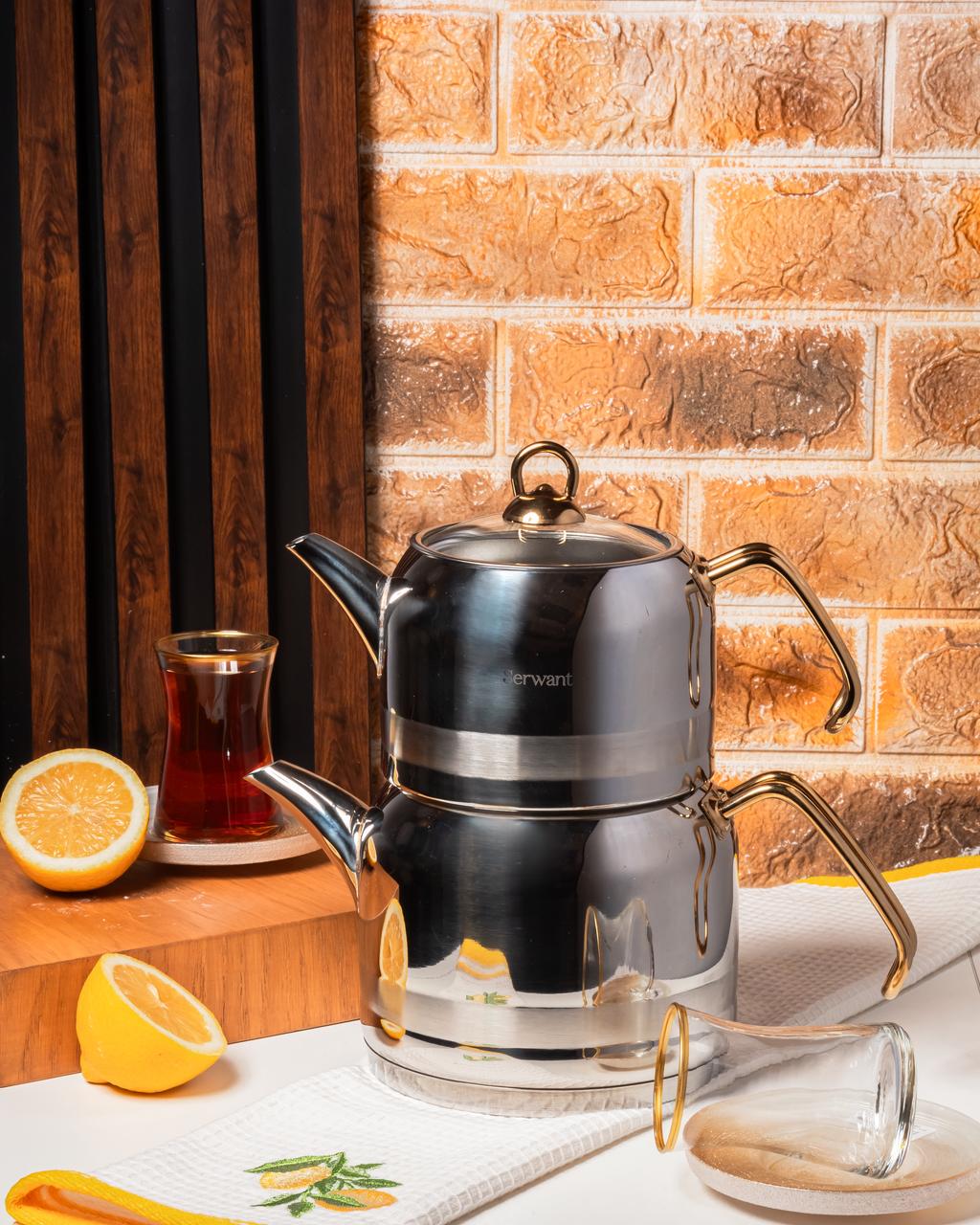 Serwant Orta Boy Çaydanlıq Qızılı