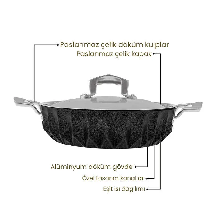 Emsan Diagon 7 Parça Qazan dəsti – Siyah
